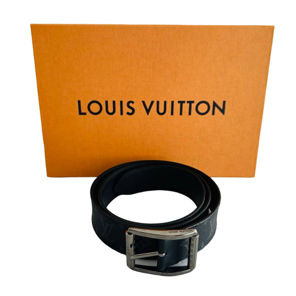 Louis Vuitton Other - Louis Vuitton Men's Belt Reverso Eclipse Black Grey 95/38 Titanium Buckle